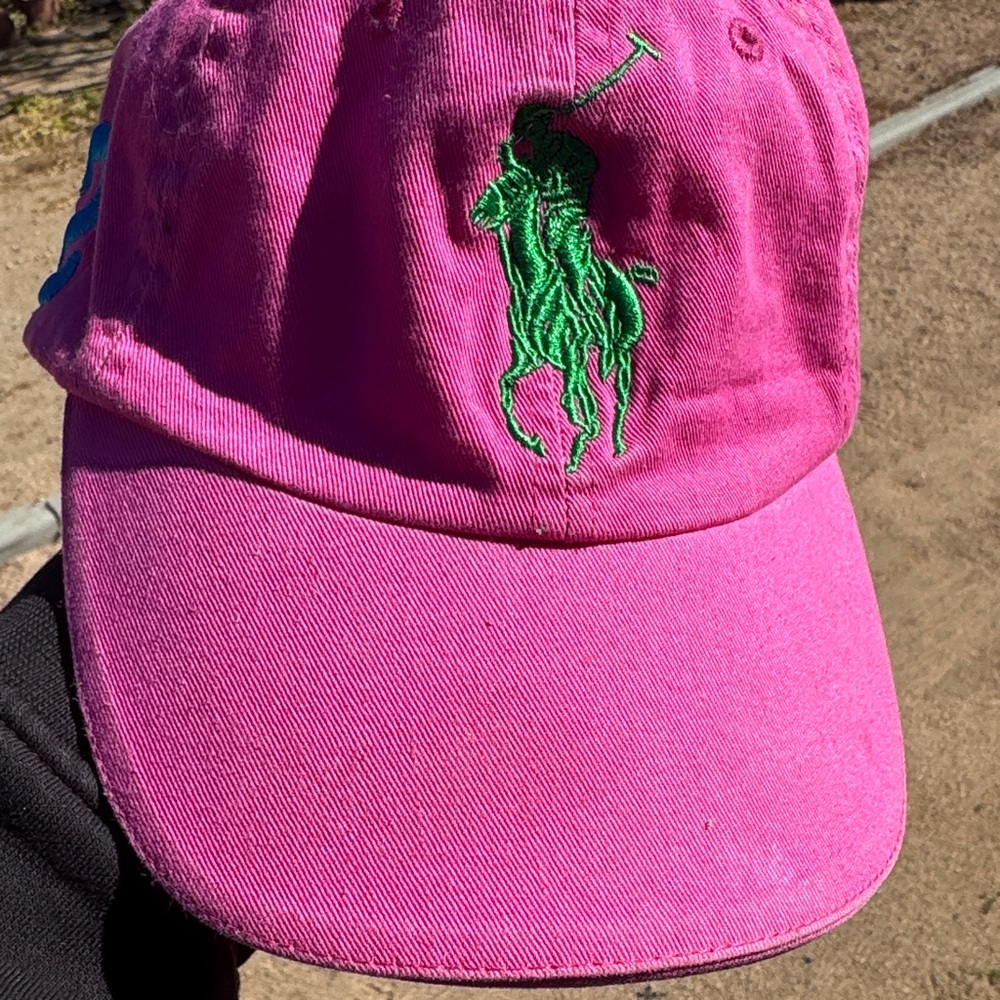 Ralph Lauren Vibrant Pink Hat with Green Emblem